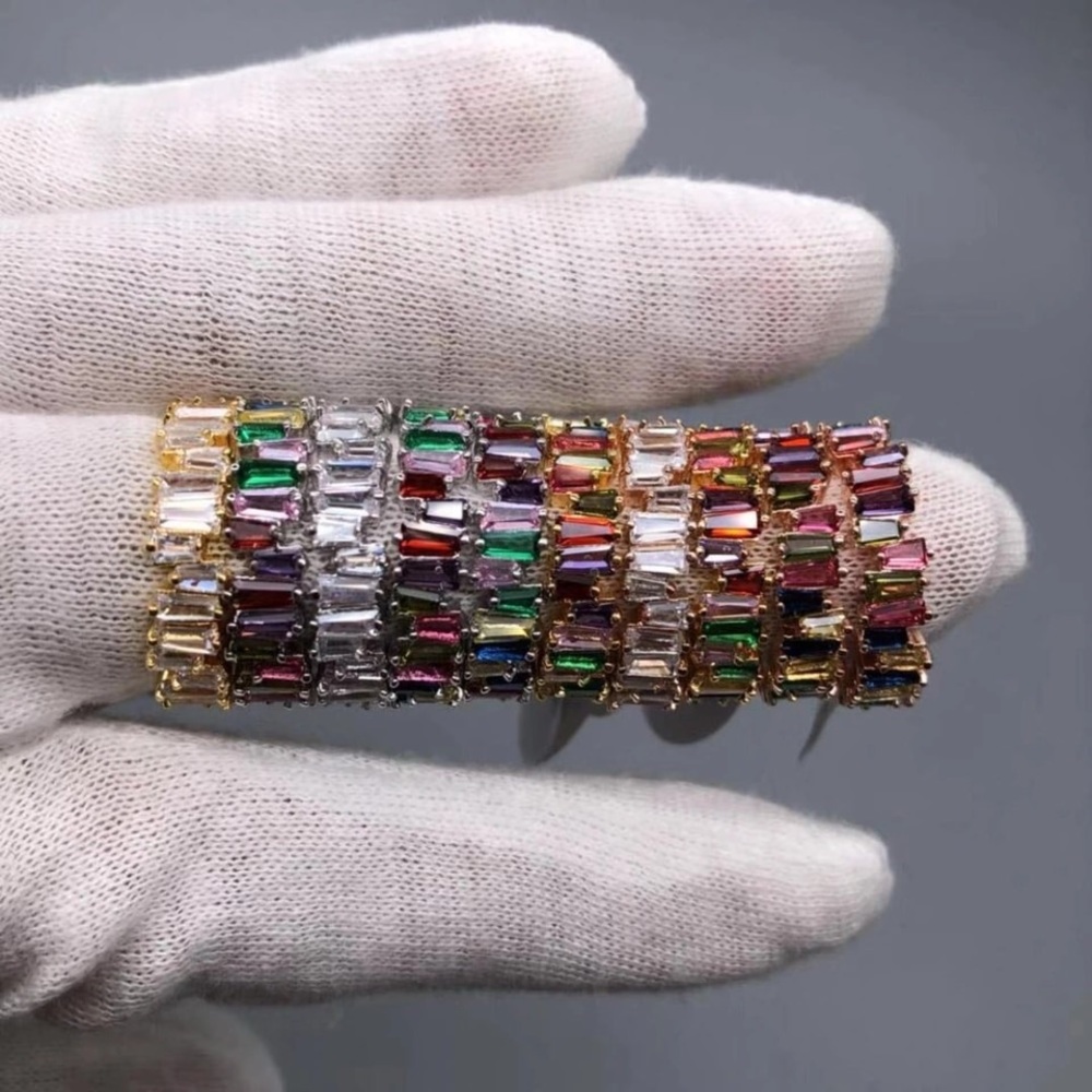 NEW Chunky Baguette Stackable CZ Diamond Ring Band